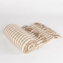 Manta ELM beige y taupe 130x160cm