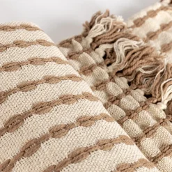 Manta ELM beige y taupe 130x160cm