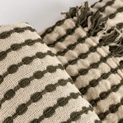 Manta ELM beige y verde 130x160cm