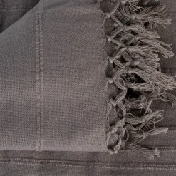 Manta Gris Con Flecos 230x250Cm