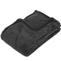 Manta Microfibra Gris Oscuro 125x150Cm