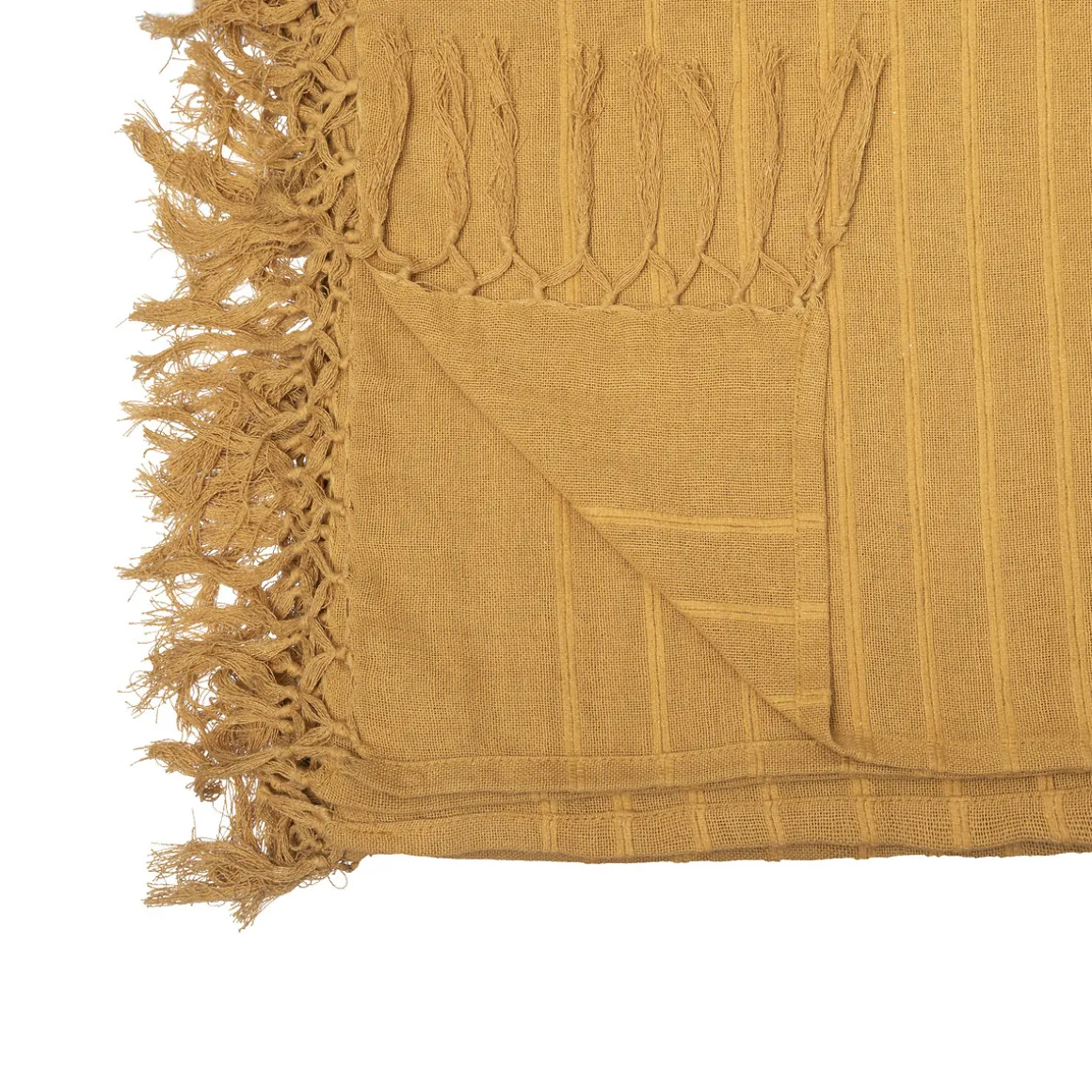 Manta Ocre Con Flecos 230x250cm