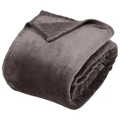 Manta OLLIS gris oscuro de terciopelo