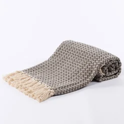 Manta Paraiso Marrón Con Flecos 120x160cm