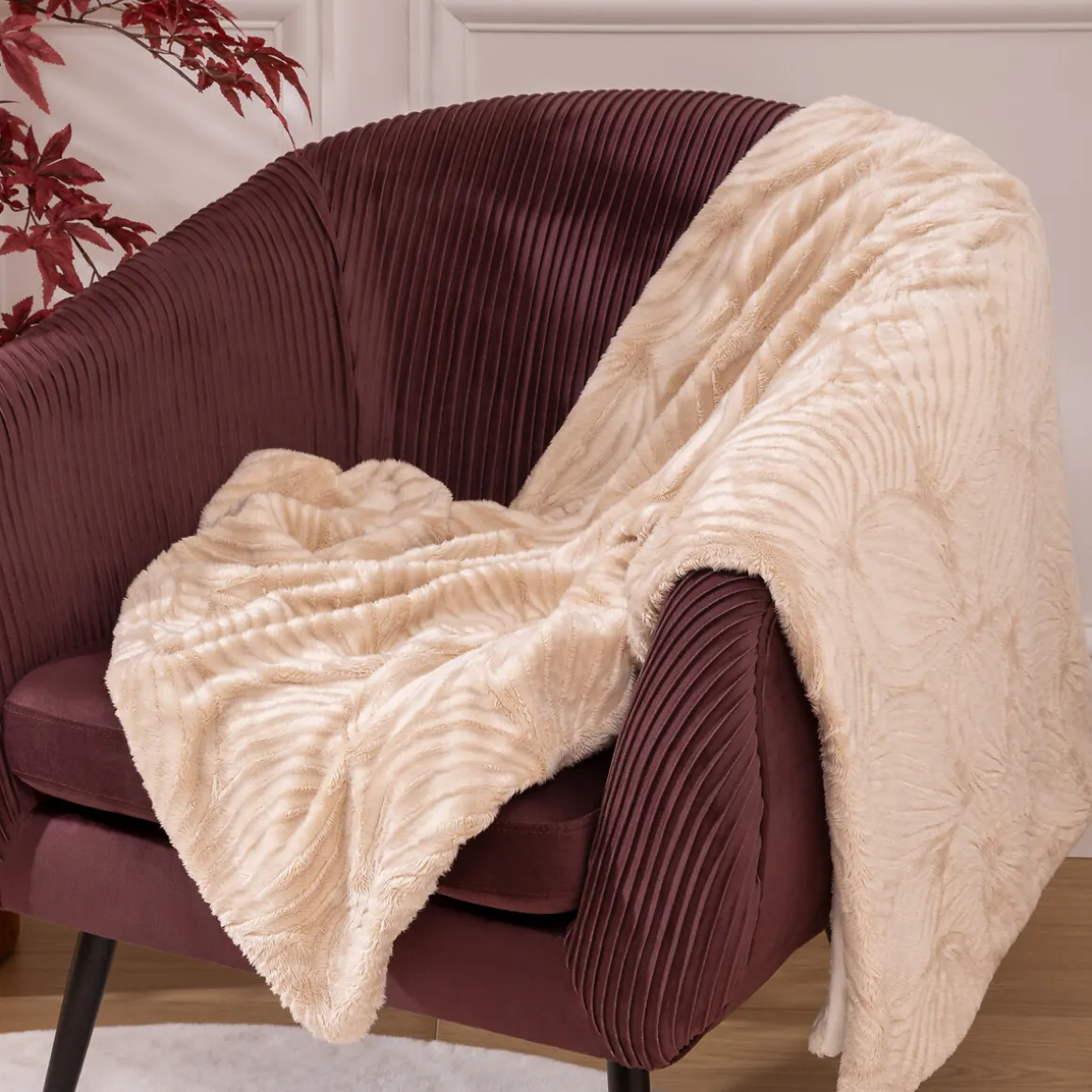 Manta Pelo Beige Automne