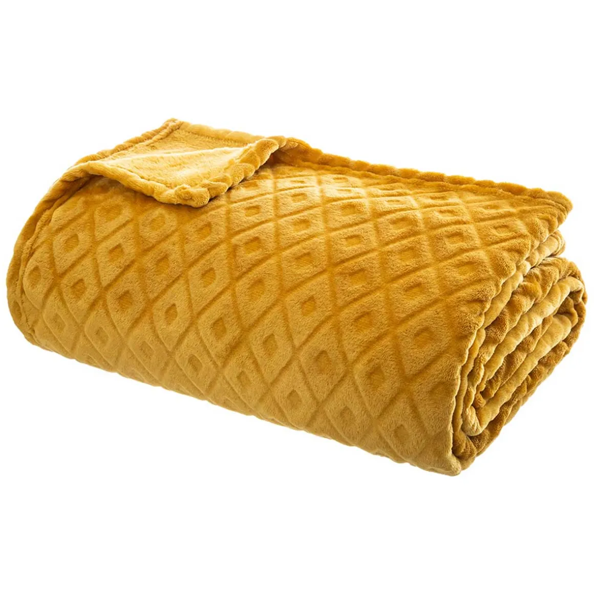 Manta Rombos 3D Ocre 180x230Cm