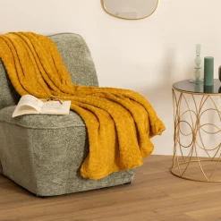 Manta Rombos 3D Ocre 125x150Cm