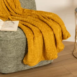 Manta Rombos 3D Ocre 125x150Cm