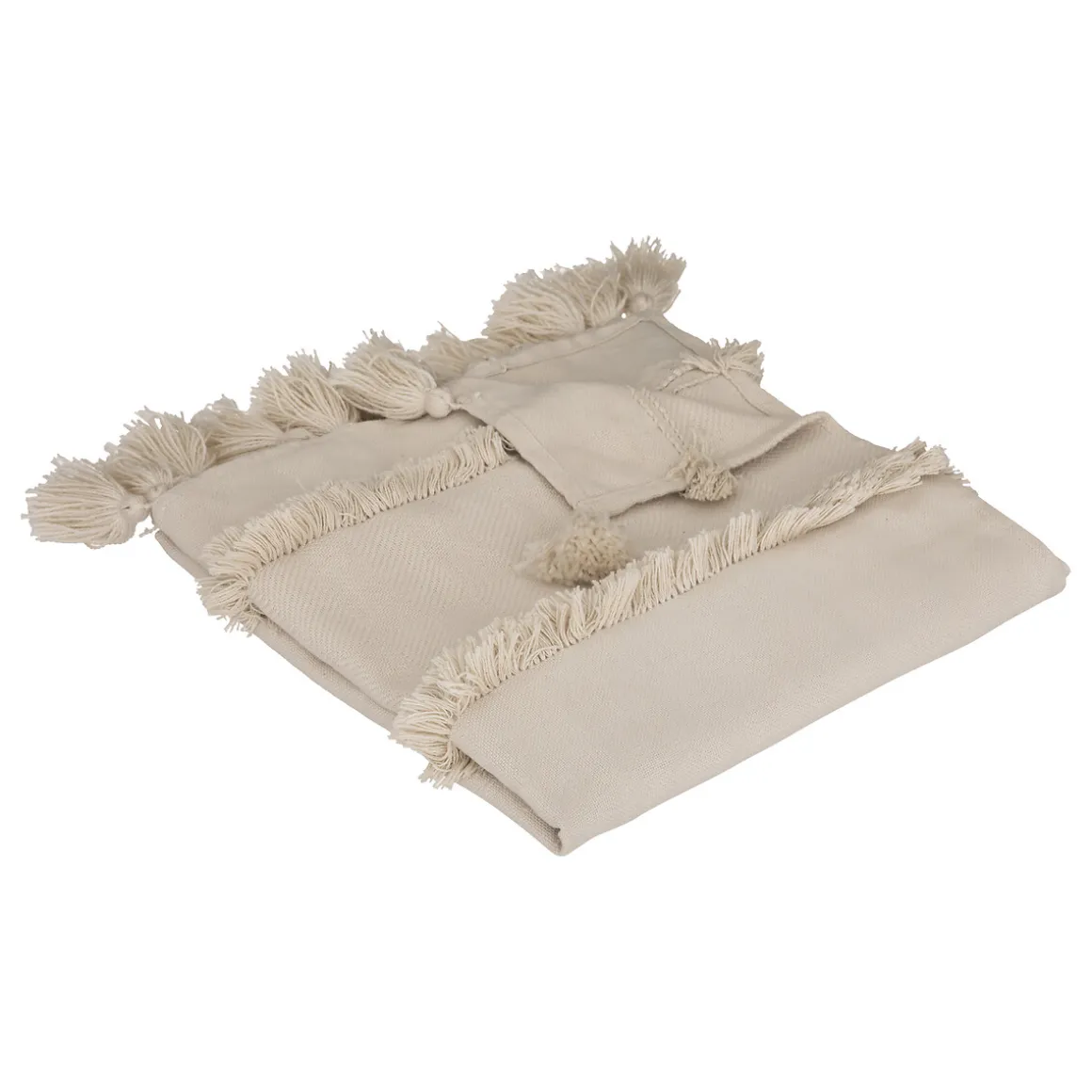 Manta Sea View C/Flecos Beige 130x180Cm