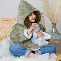 Manta Sudadera Capucha Dino 60x95Cm