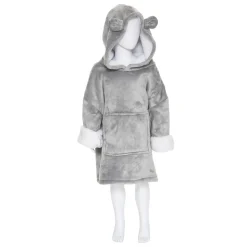 Manta Sudadera Capucha Oso Gris 60x95Cm