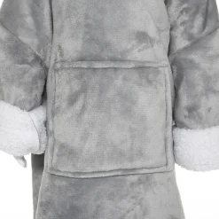 Manta Sudadera Capucha Oso Gris 60x95Cm