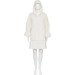 Manta Sudadera Con Capucha Bouclé Marfil