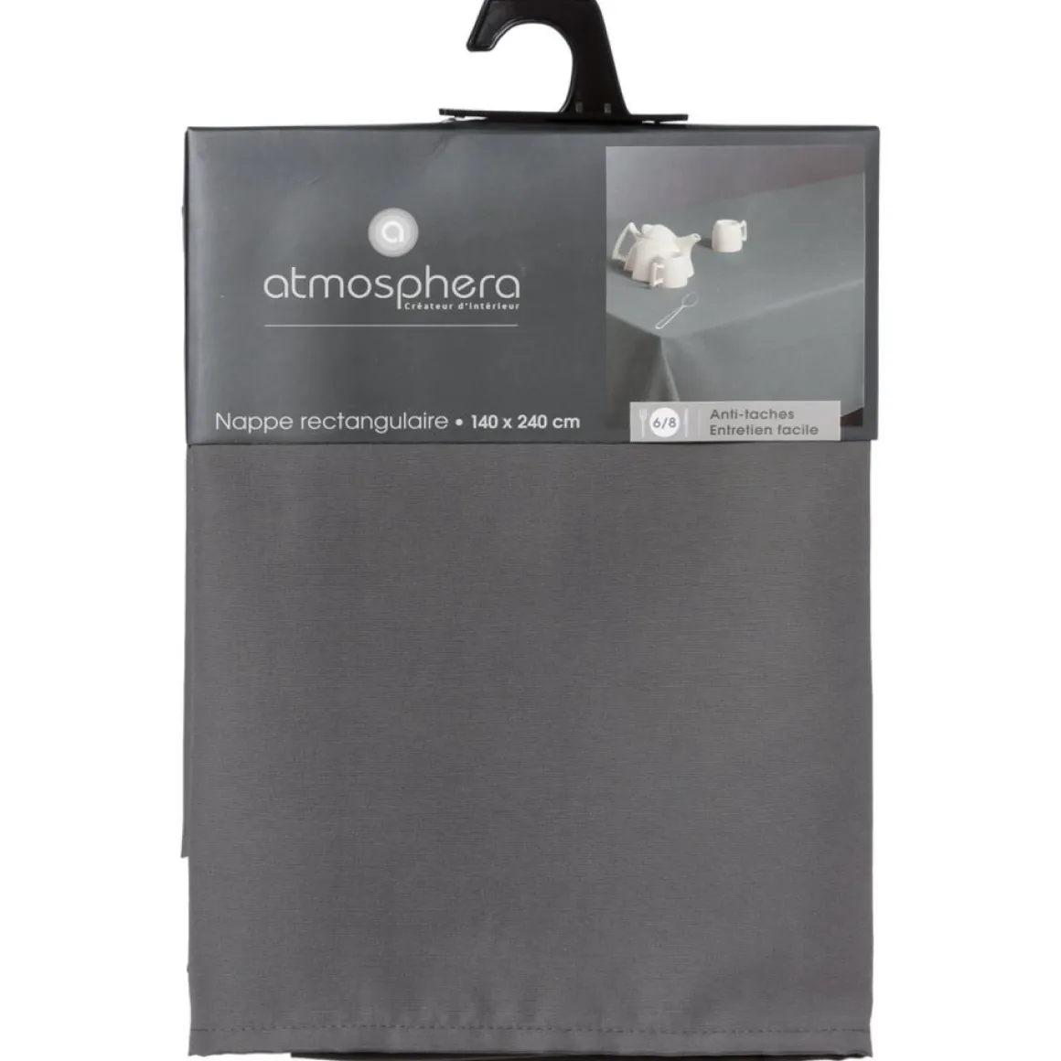 Mantel Gris Antimanchas 140x240Cm