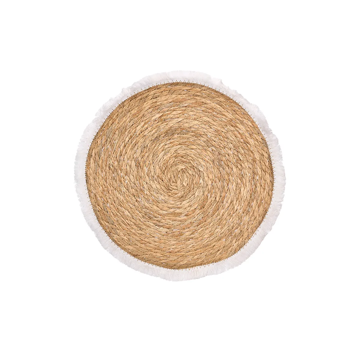 Mantel individual con flecos blanco 38cm