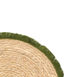 Mantel individual con flecos verde 38cm