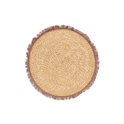 Mantel individual con flecos marrón 38cm