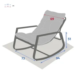 Mecedora FELINIO gris