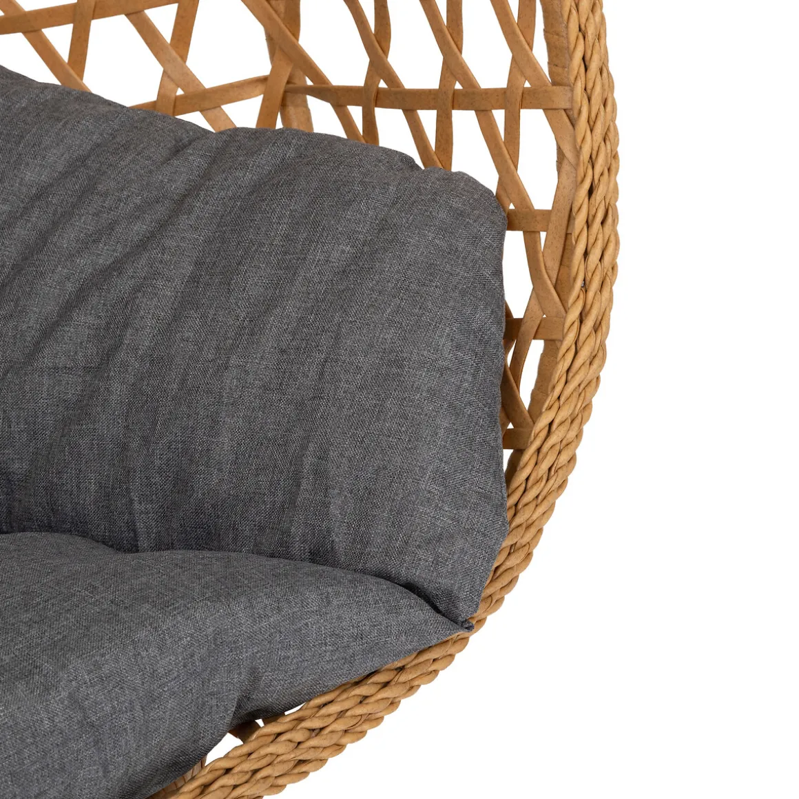 Mecedora gris pardo con cojín blanco