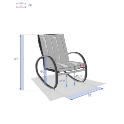 Mecedora NEVADA gris graphite