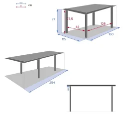 Mesa Allure Extensible Graphite De Aluminio