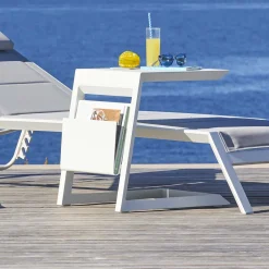 Mesa auxiliar ALLURE blanco de aluminio