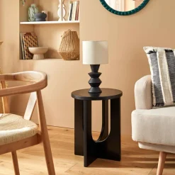 Mesa auxiliar BLOOM negra de mdf