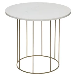 Mesa Auxiliar Garance Blanca De Mármol 55x60cm