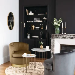 Mesa Auxiliar Garance Blanca De Mármol 55x60cm