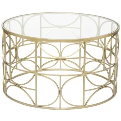 Mesa Auxiliar Metálica Dorada