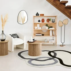 Mesa Auxiliar Redonda Colva Beige 50cm