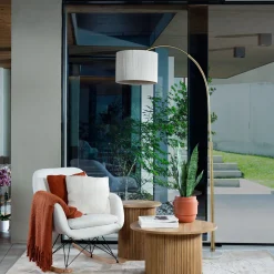 Mesa Auxiliar Redonda Colva Beige 50cm