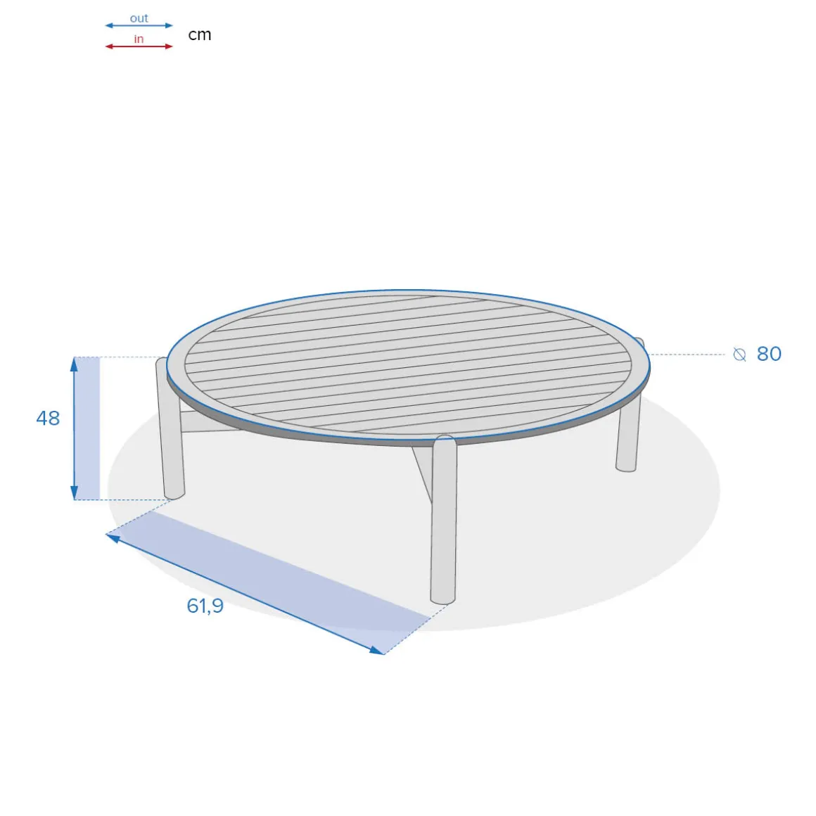 Mesa baja DEONA de madera acacia