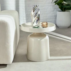 Mesa de centro ABADI crudo de metal 41x43cm