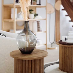 Mesa De Centro Redonda Beige Colva 45cm