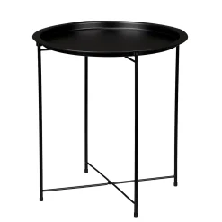 Mesa de centro redonda negra de metal 47cm