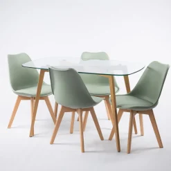 Mesa De Cocina Gally Con Tapa De Vidrio