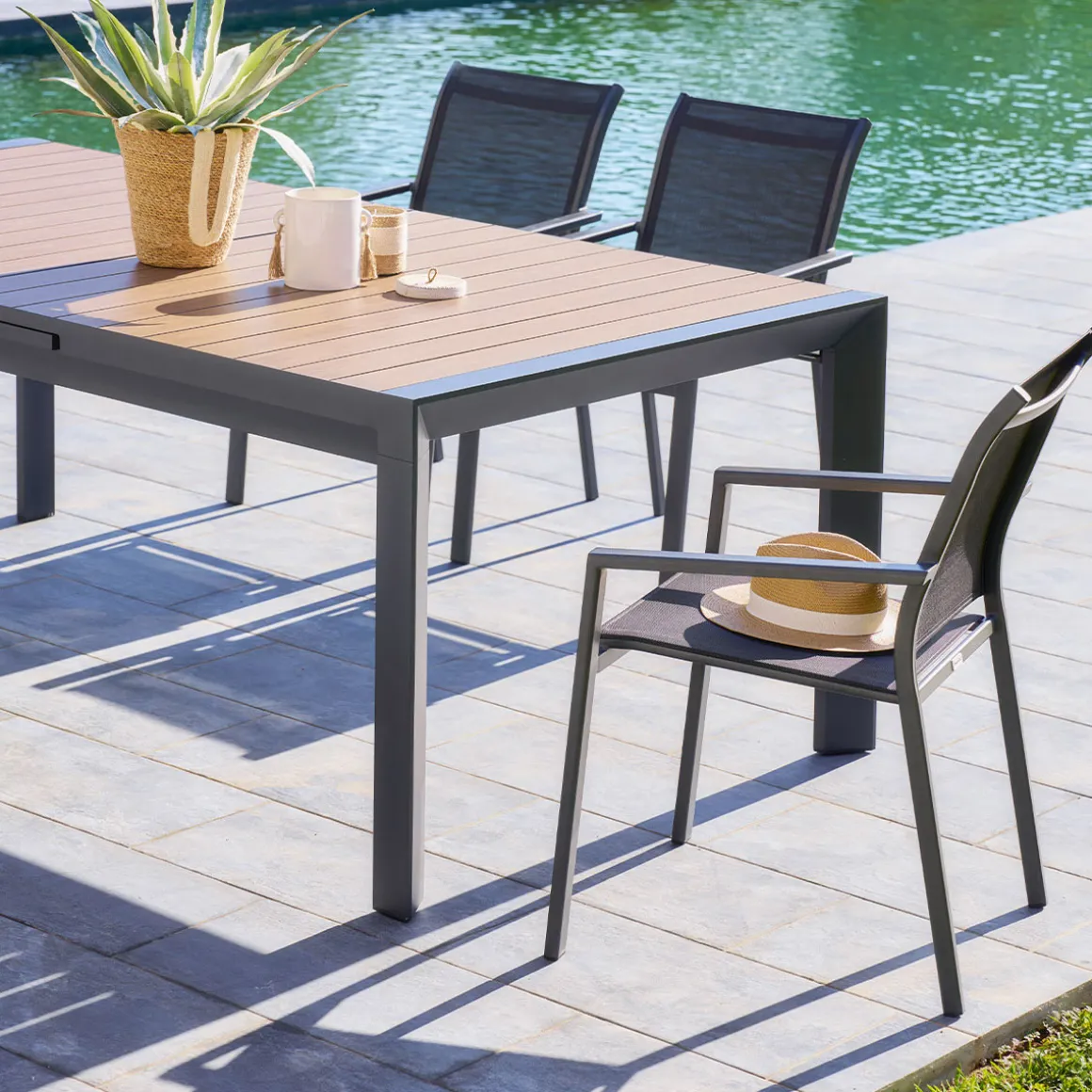 Mesa extensible automática ÉVASION honey/graphite