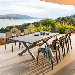 Mesa extensible AXIOME gris ardósia 220-279cm