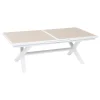 Mesa extensible AXIOME lino y blanco 220-279cm
