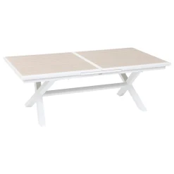 Mesa extensible AXIOME lino y blanco 220-279cm