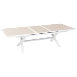 Mesa extensible AXIOME lino y blanco 220-279cm