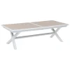 Mesa extensible AXIOME lino y blanco 250-330cm