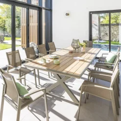 Mesa extensible AXIOME praline y honey 220-279cm