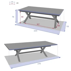 Mesa extensible AXIOME praline y honey 220-279cm