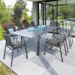 Mesa extensible PAVANE gris graphite 170-264cm