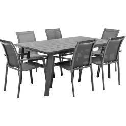 Mesa extensible PAVANE gris graphite 170-264cm