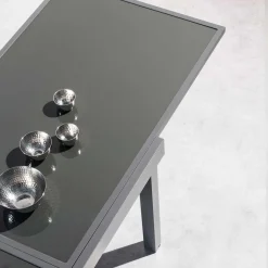 Mesa extensible PIAZZA gris graphite 90-180cm