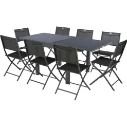 Mesa extensible PIAZZA gris graphite 90-180cm