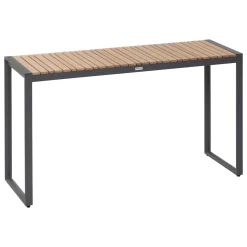 Mesa LENSIA de aluminio y madera eucalipto